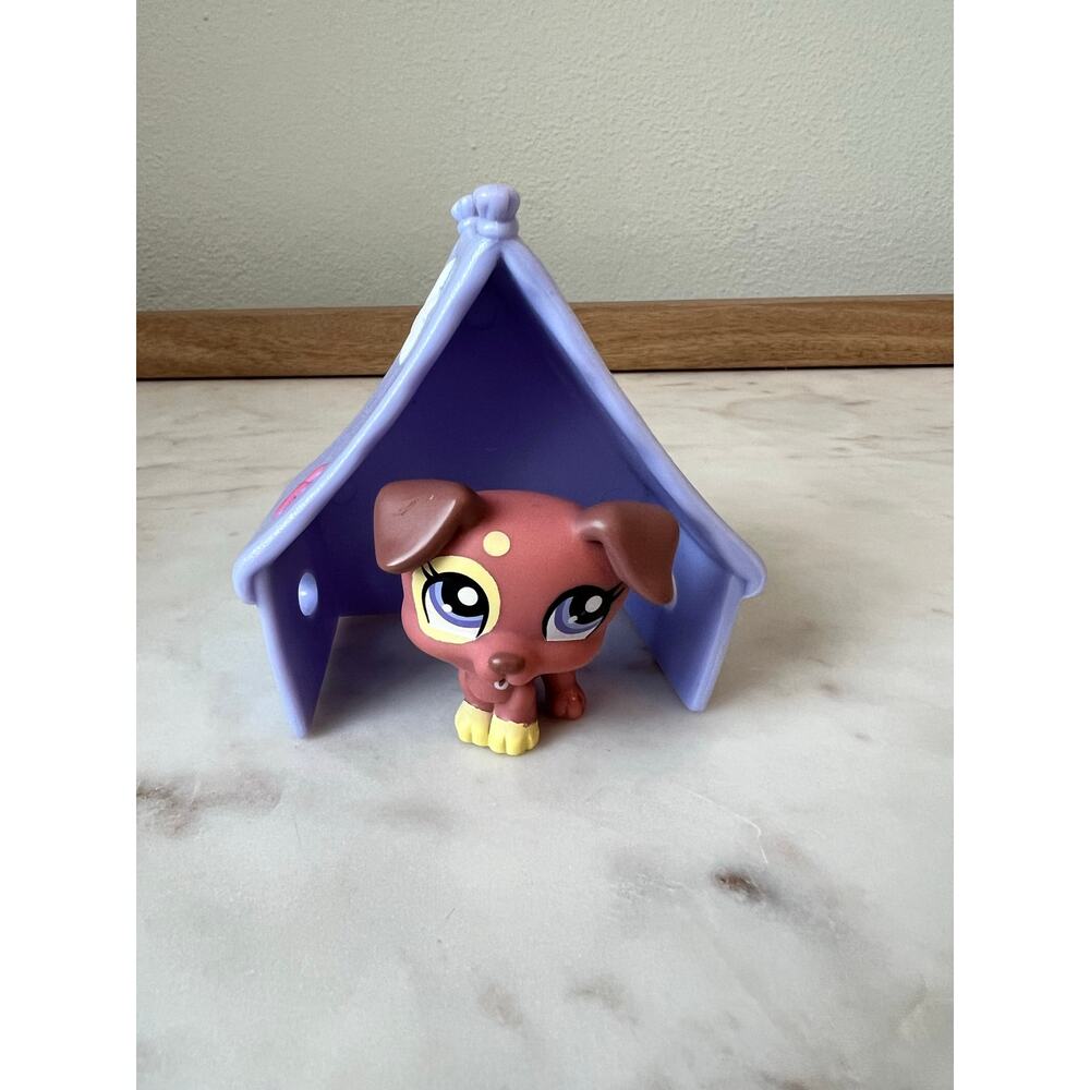 Littlest Pet Shop Jack Russell Terrier Dog Pet #1475 with Purple Tent Hasbro